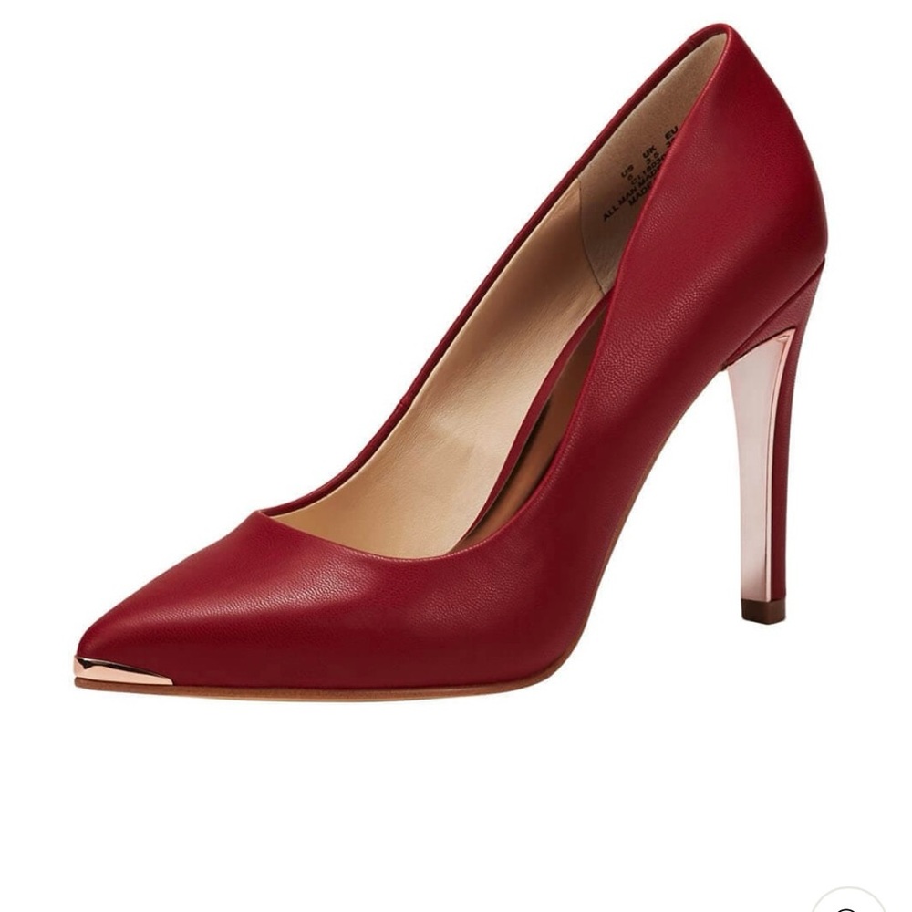 Jenn Ardor Size 8 Red Gold Point
Toe Stiletto Heels Pumps